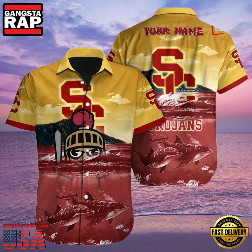 NCAA Usc Trojans 3D Print Custom Name Hawaiian Shirt Cheap