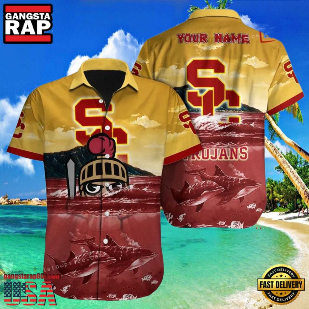 NCAA Usc Trojans 3D Print Custom Name Hawaiian Shirt Cheap