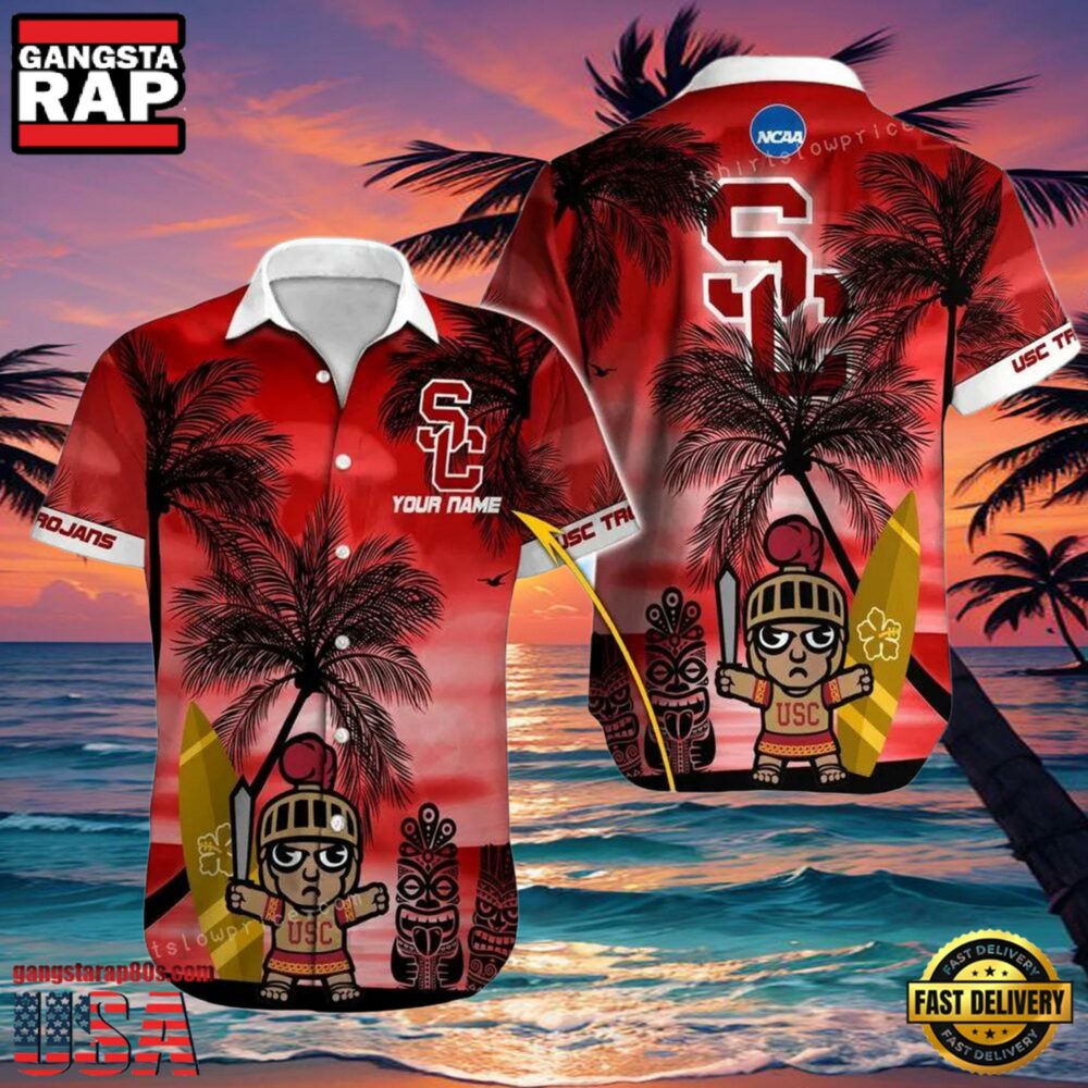 NCAA Usc Trojans Custom Name Aloha Hawaiian Shirt NCAA Usc Trojans Custom Name Aloha Hawaiian Shirt