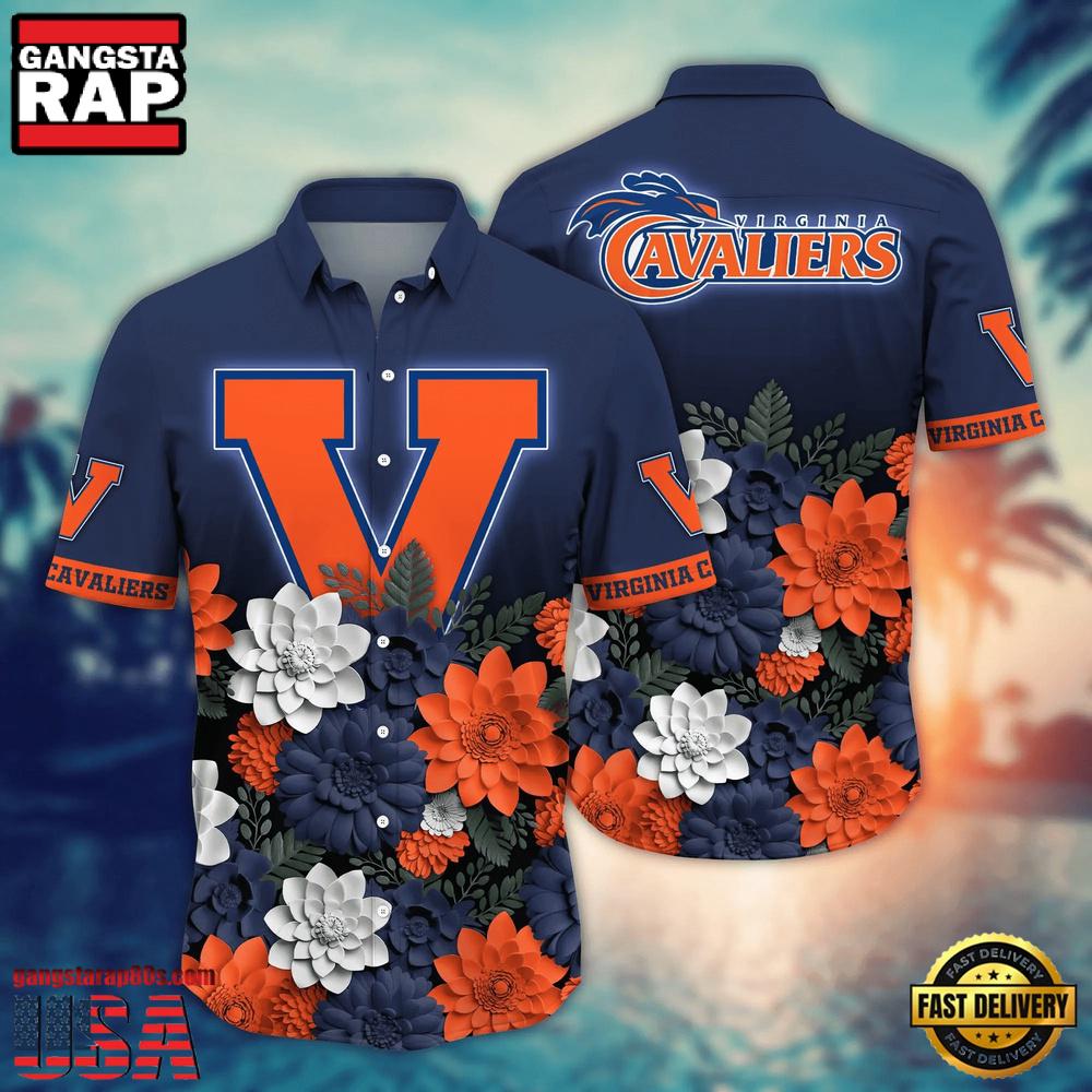 NCAA Virginia Cavaliers Flower Tropical Summer Beach Hawaiian Shirt