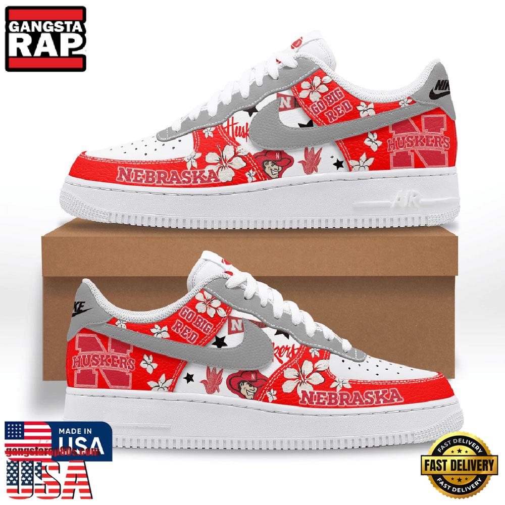 NCAA Nebraska Cornhuskers Cowboy Go Big Red Air Force 1 Shoes Running Sneakers NCAA Nebraska Cornhuskers Cowboy Go Big Red Air Force 1 Shoes Running Sneakers