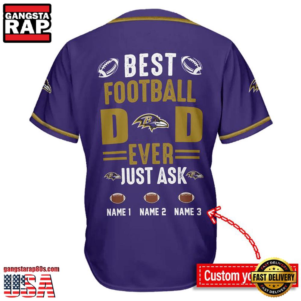 NFL Baltimore Ravens Best Dad Ever Baseball Jersey