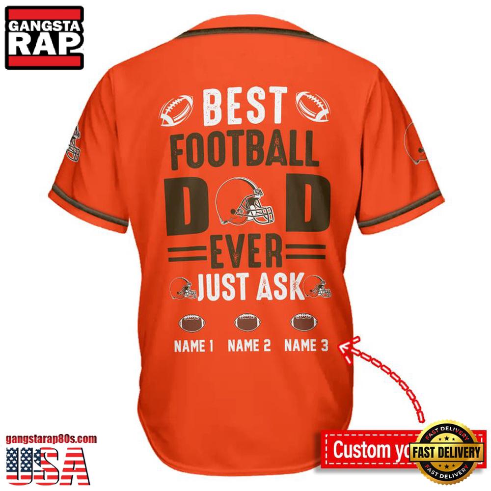 NFL Cleveland Browns Best Dad Ever Baseball Jersey