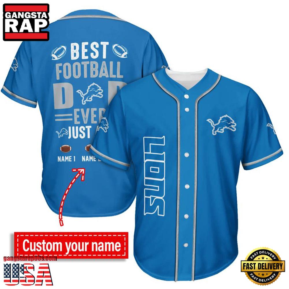 NFL Detroit Lions Best Dad Ever Baseball Jersey