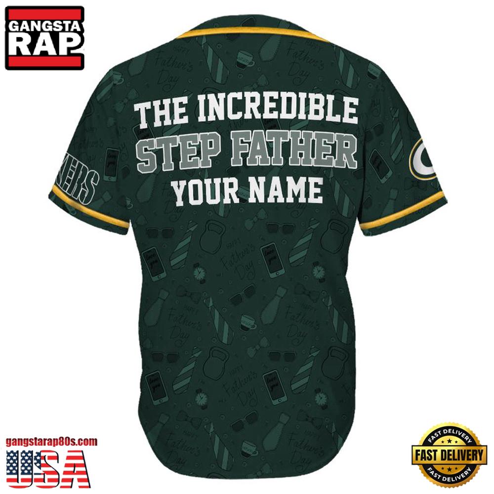 NFL Green Bay Packers The Increadible Step Father's Day Baseball Jersey