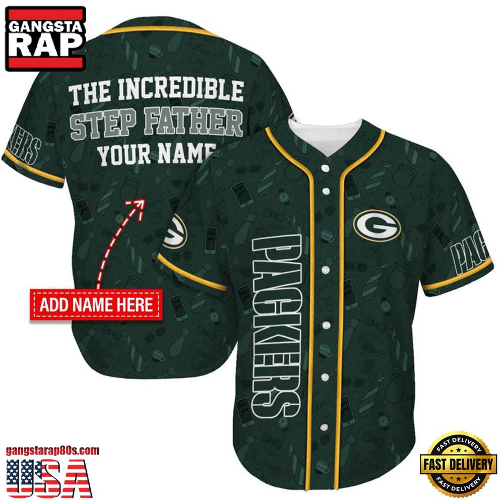 NFL Green Bay Packers The Increadible Step Father's Day Baseball Jersey