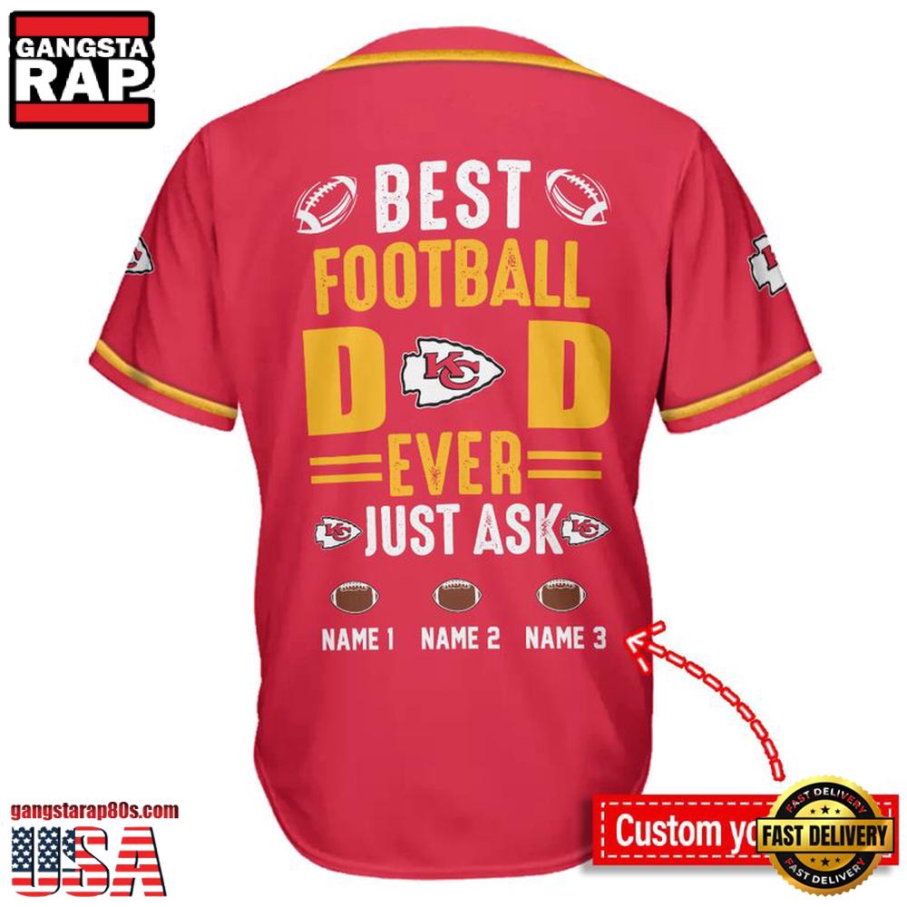 NFL Kansas City Chiefs Best Dad Ever Baseball Jersey