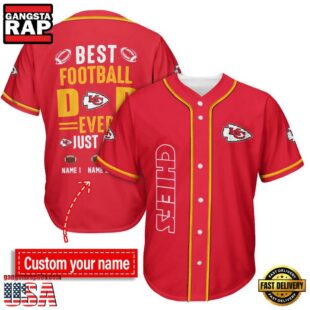 NFL Kansas City Chiefs Best Dad Ever Baseball Jersey