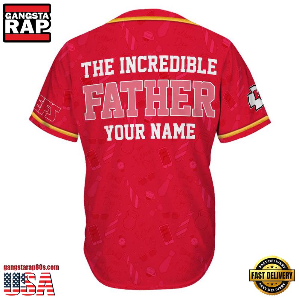 NFL Kansas City Chiefs The Increadible Father Baseball Jersey