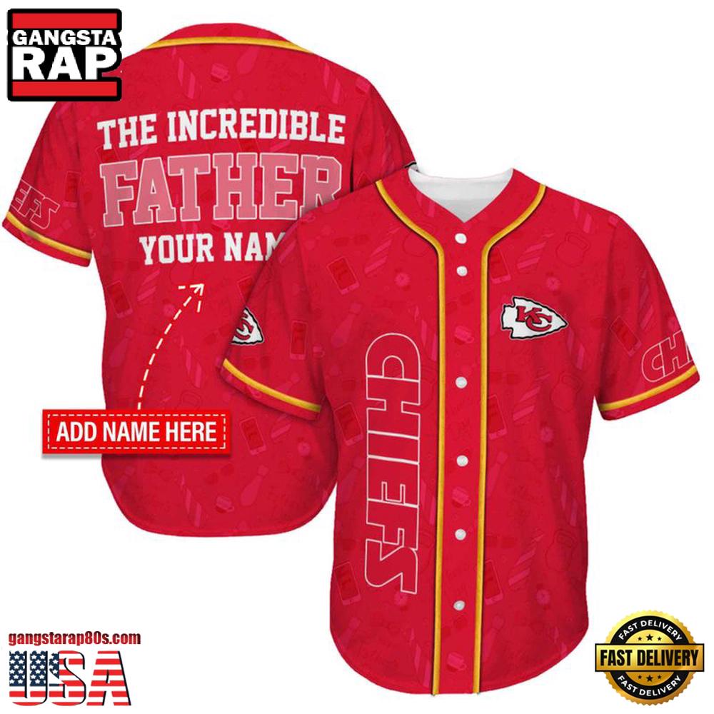 NFL Kansas City Chiefs The Increadible Father Baseball Jersey