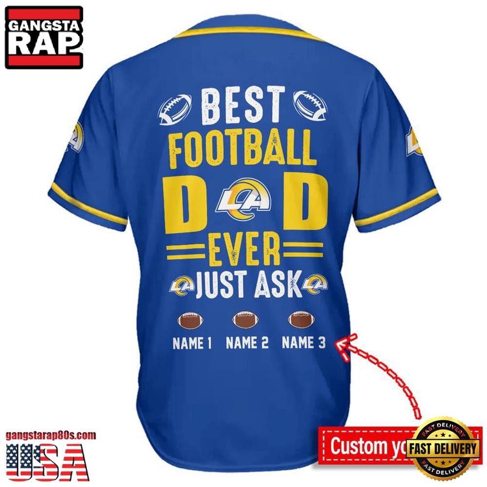 NFL Los Angeles Rams Best Dad Ever Baseball Jersey