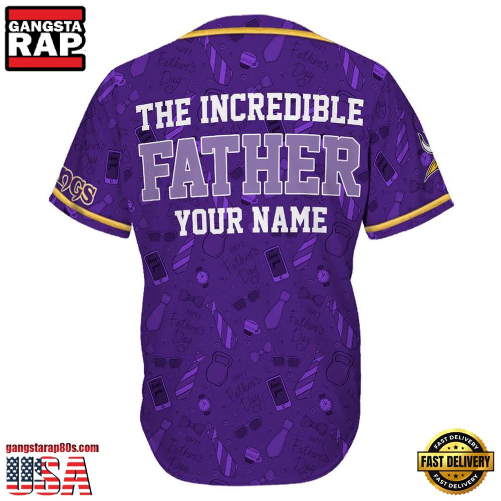 NFL Minnesota Vikings The Increadible Father Baseball Jersey