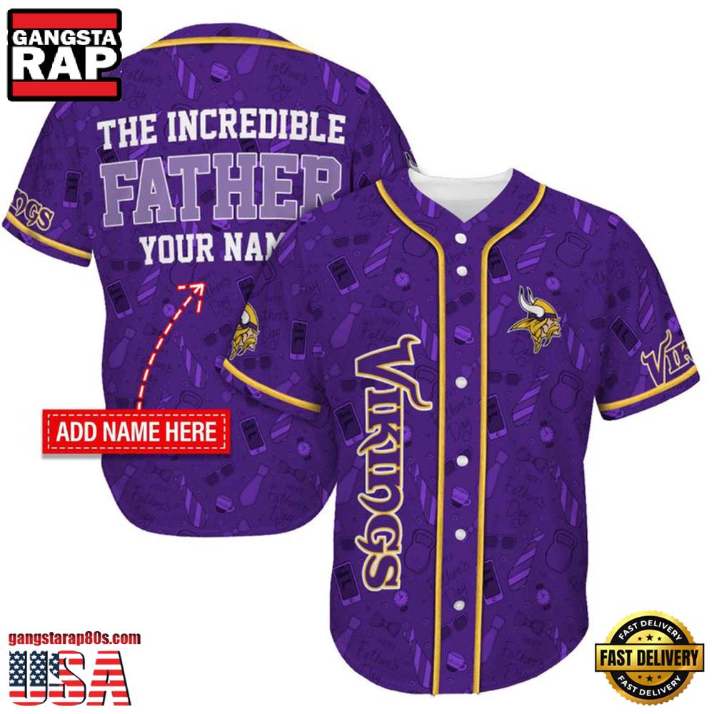 NFL Minnesota Vikings The Increadible Father Baseball Jersey