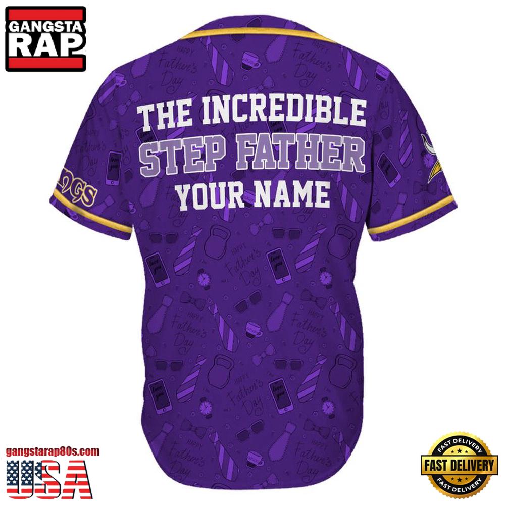 NFL Minnesota Vikings The Increadible Step Father's Day Baseball Jersey