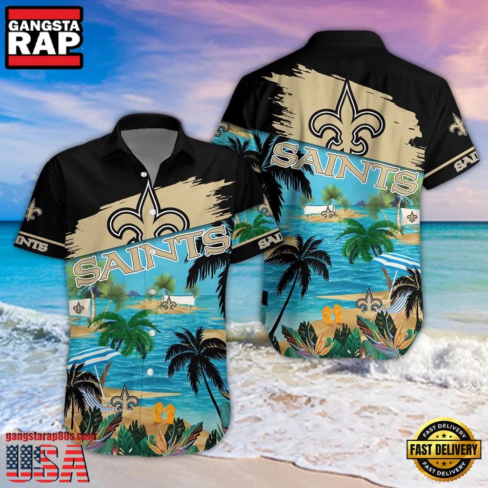 NFL New Orleans Saints Palm Tree Summer Beach Aloha Hawaiian Shirt