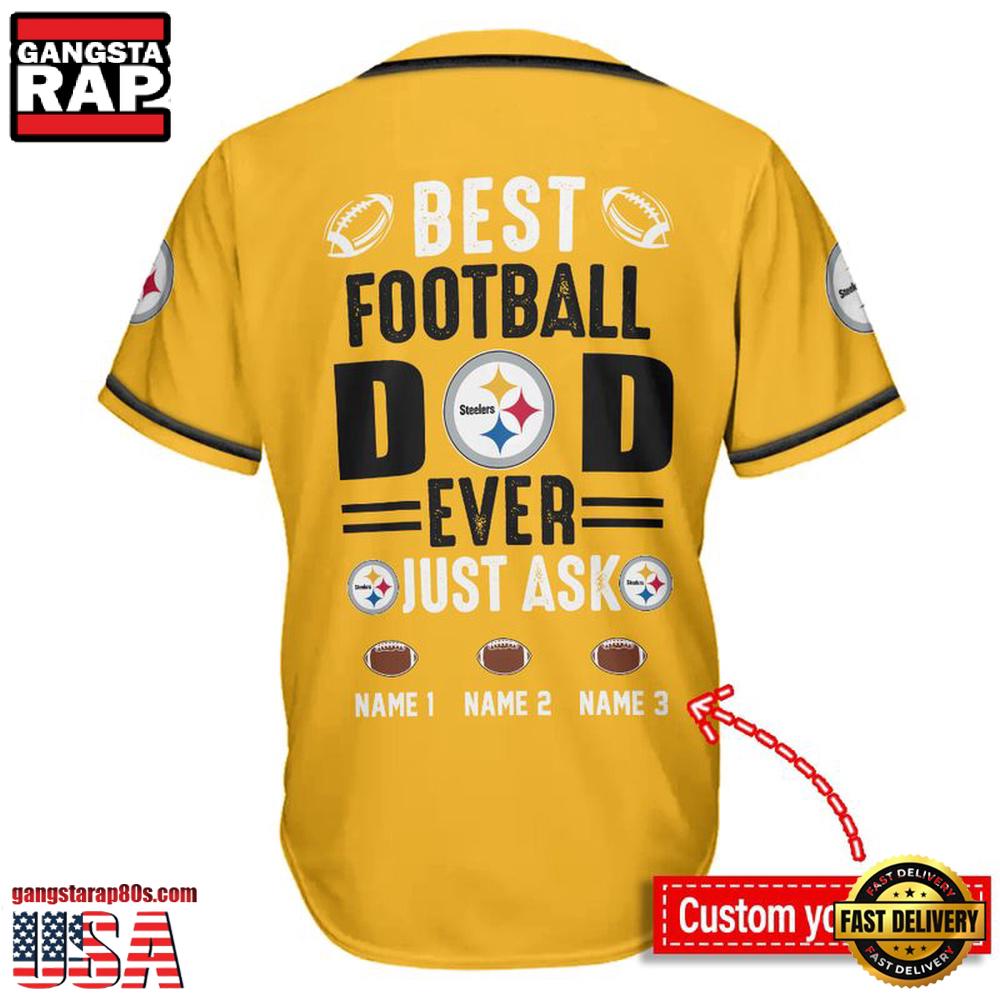 NFL Pittsburgh Steelers Best Dad Ever Baseball Jersey