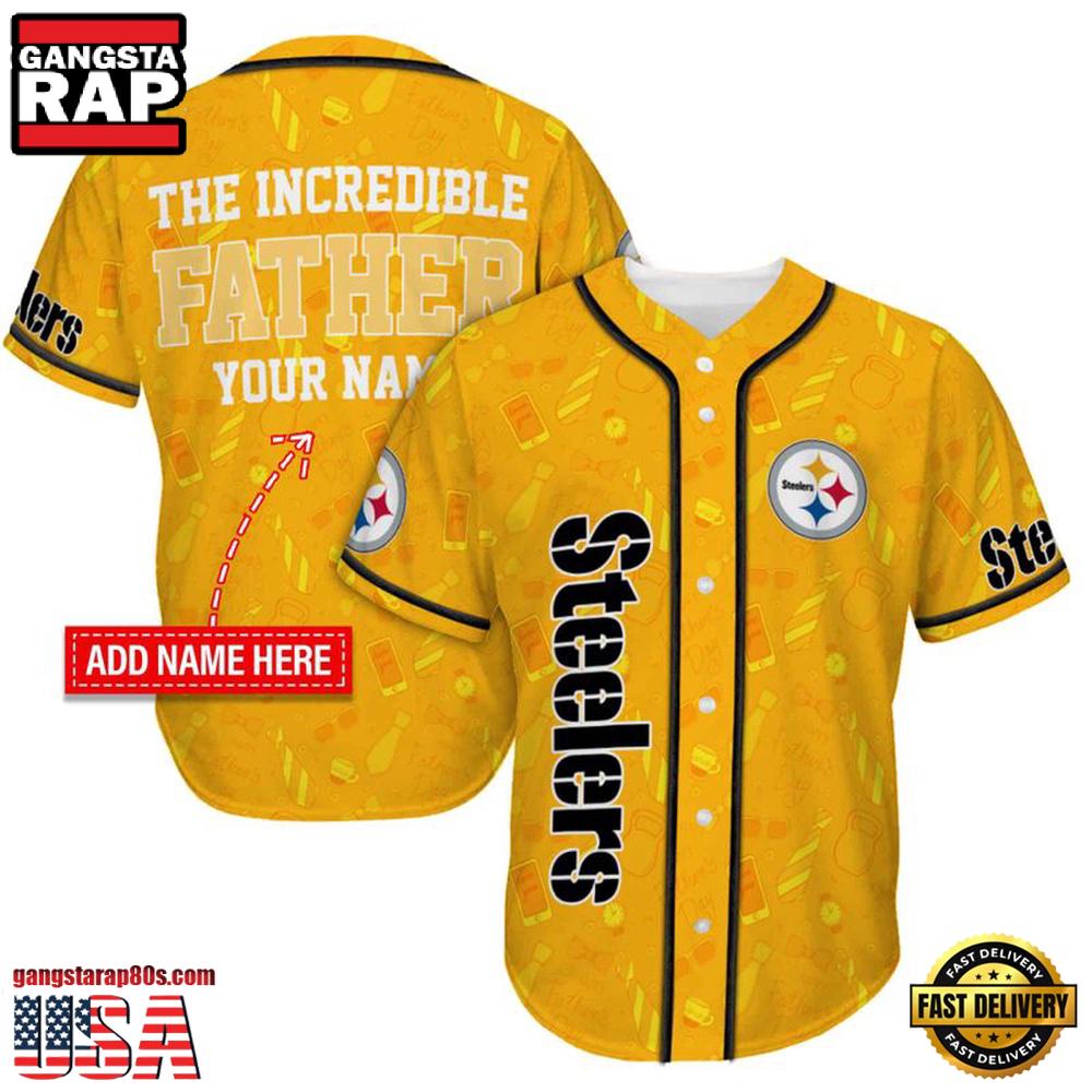 NFL Pittsburgh Steelers The Increadible Father Baseball Jersey