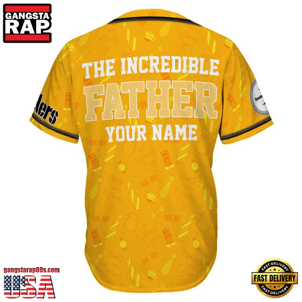 NFL Pittsburgh Steelers The Increadible Father Baseball Jersey