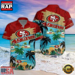 NFL San Francisco 49ers Palm Tree Summer Beach Aloha Hawaiian Shirt
