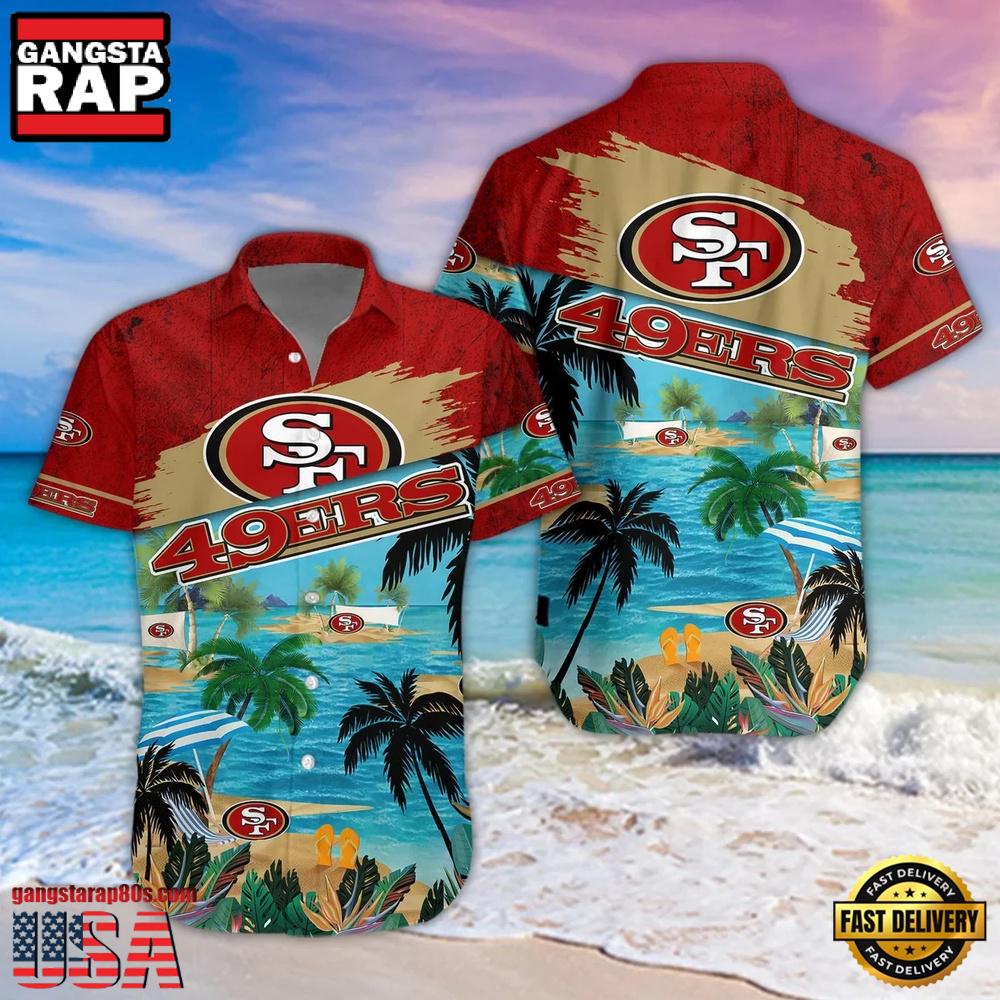 NFL San Francisco 49ers Palm Tree Summer Beach Aloha Hawaiian Shirt