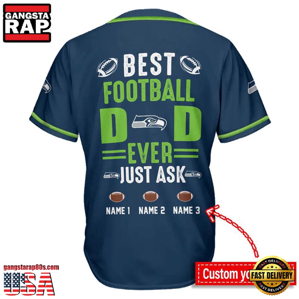 NFL Seattle Seahawks Best Dad Ever Baseball Jersey