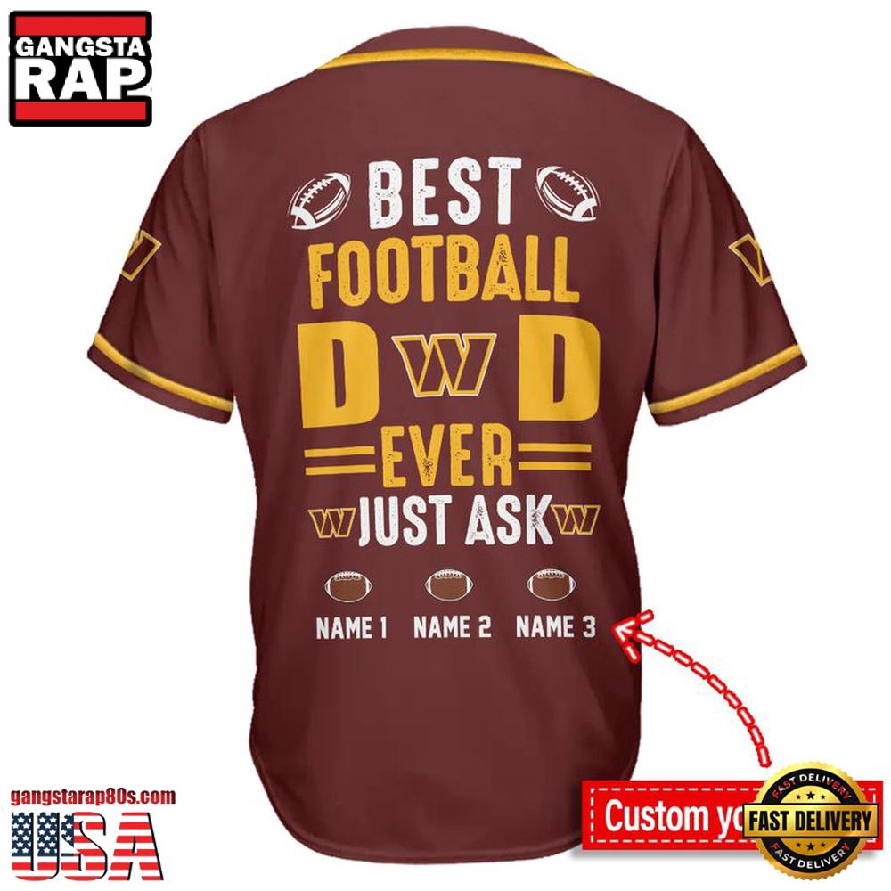 NFL Washington Commanders Best Dad Ever Baseball Jersey