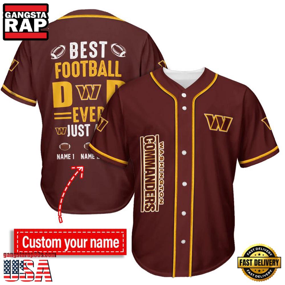 NFL Washington Commanders Best Dad Ever Baseball Jersey