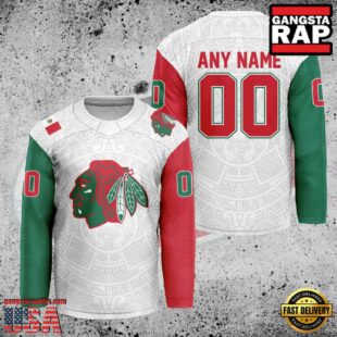 NHL Chicago Blackhawks Mexican Heritage New Custom Hockey Jersey