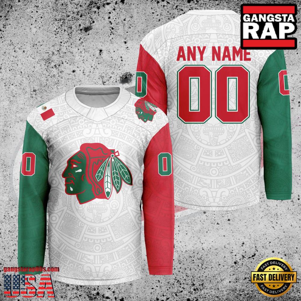 NHL Chicago Blackhawks Mexican Heritage New Custom Hockey Jersey