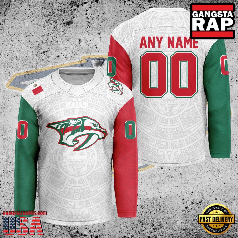 NHL Nashville Predators Mexican Heritage New Custom Hockey Jersey