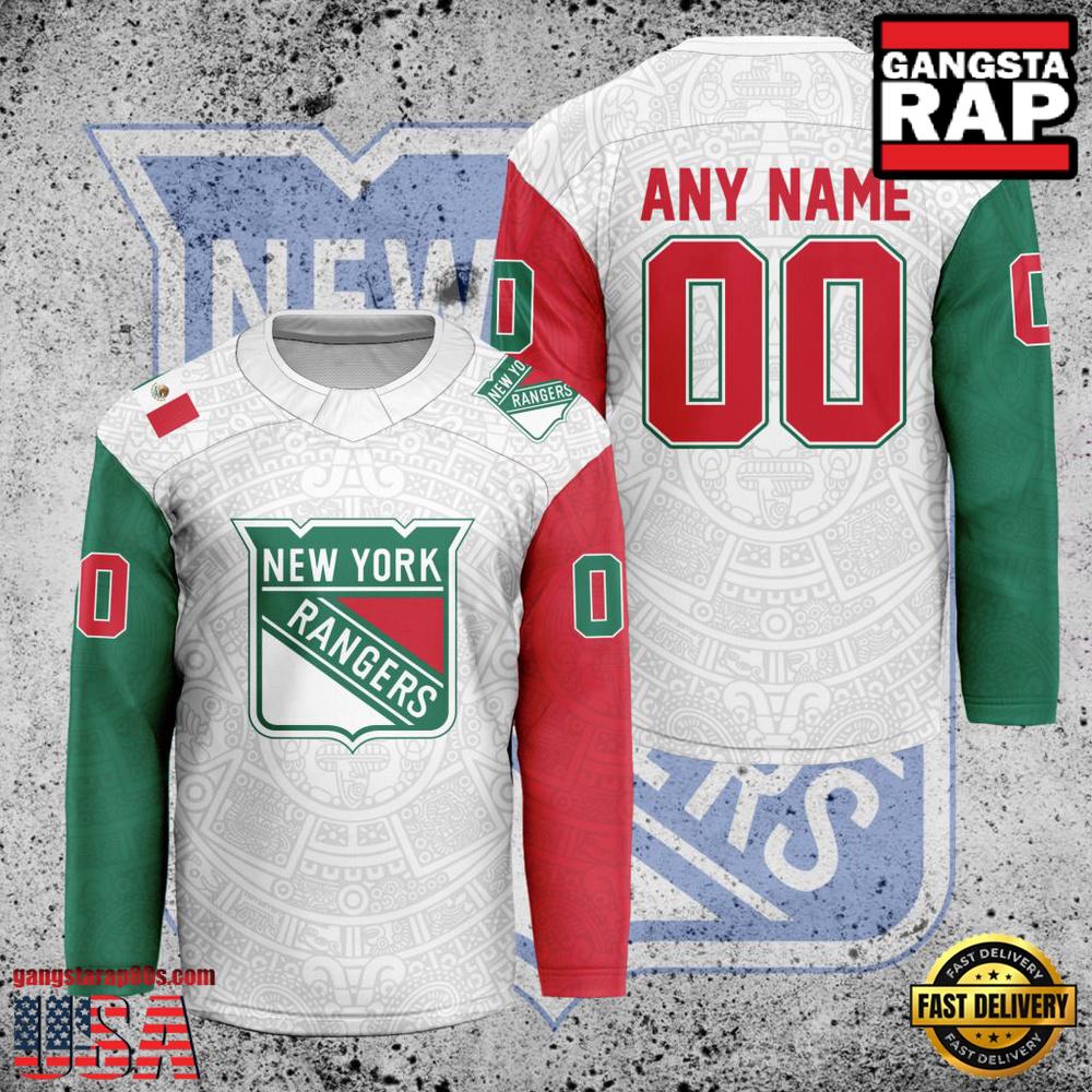 NHL New York Rangers Mexican Heritage New Custom Hockey Jersey