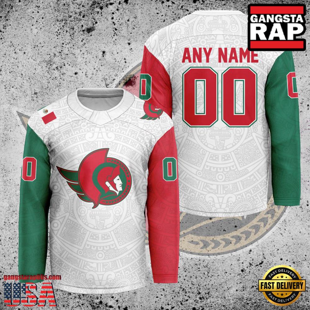 NHL Ottawa Senators Mexican Heritage New Custom Hockey Jersey