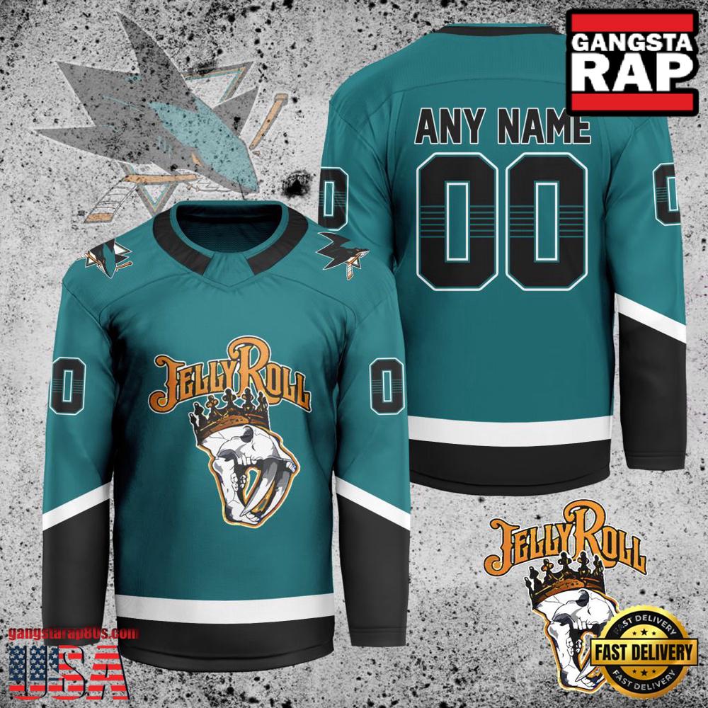 NHL San Jose Sharks Jelly Roll New Custom Hockey Jersey