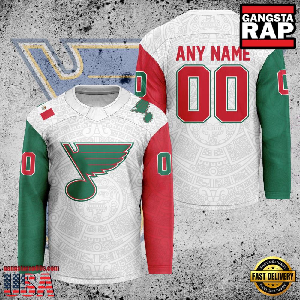 NHL St. Louis Blues Mexican Heritage New Custom Hockey Jersey