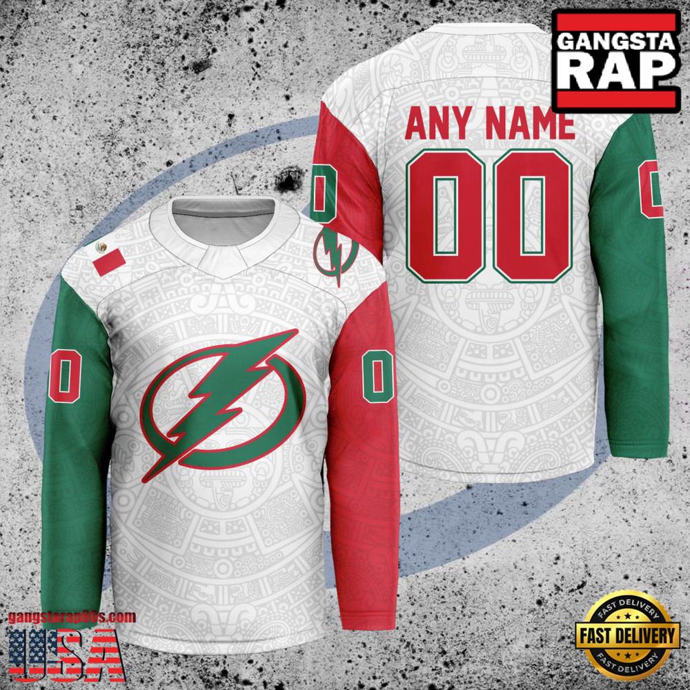 NHL Custom Name Number Tampa Bay Lightning Mexican Heritage New Design Hockey Jersey NHL Custom Name Number Tampa Bay Lightning Mexican Heritage New Design Hockey Jersey