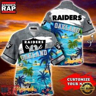 Oakland Raiders NFL Personalized Hawaiian Shirt