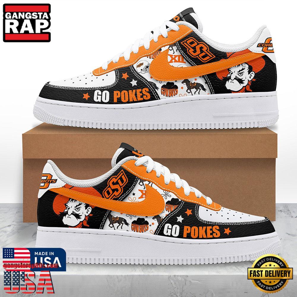 NCAA Oklahoma State Cowboys Go Pokes Air Force 1 Shoes Running Sneakers NCAA Oklahoma State Cowboys Go Pokes Air Force 1 Shoes Running Sneakers
