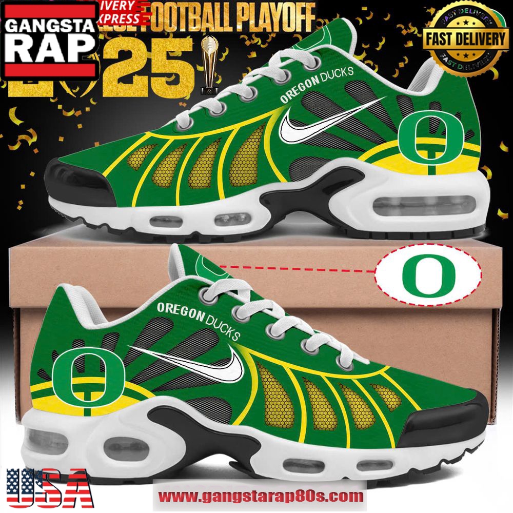 Oregon Ducks 2025 College Football Playoff Air Max Plus Shoes Running Sneakers Oregon Ducks 2025 College Football Playoff Air Max Plus Shoes Running Sneakers