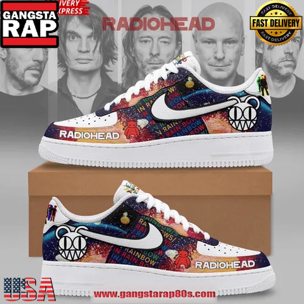 Radiohead Against Demons Limited Edition Air Force 1 Sneakers Shoes Radiohead Against Demons Limited Edition Air Force 1 Sneakers Shoes