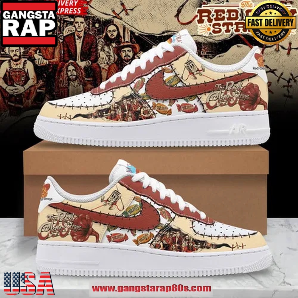 Red Clay Strays Limited Edition Nike Air Force 1 Sneakers Shoes Red Clay Strays Limited Edition Nike Air Force 1 Sneakers Shoes