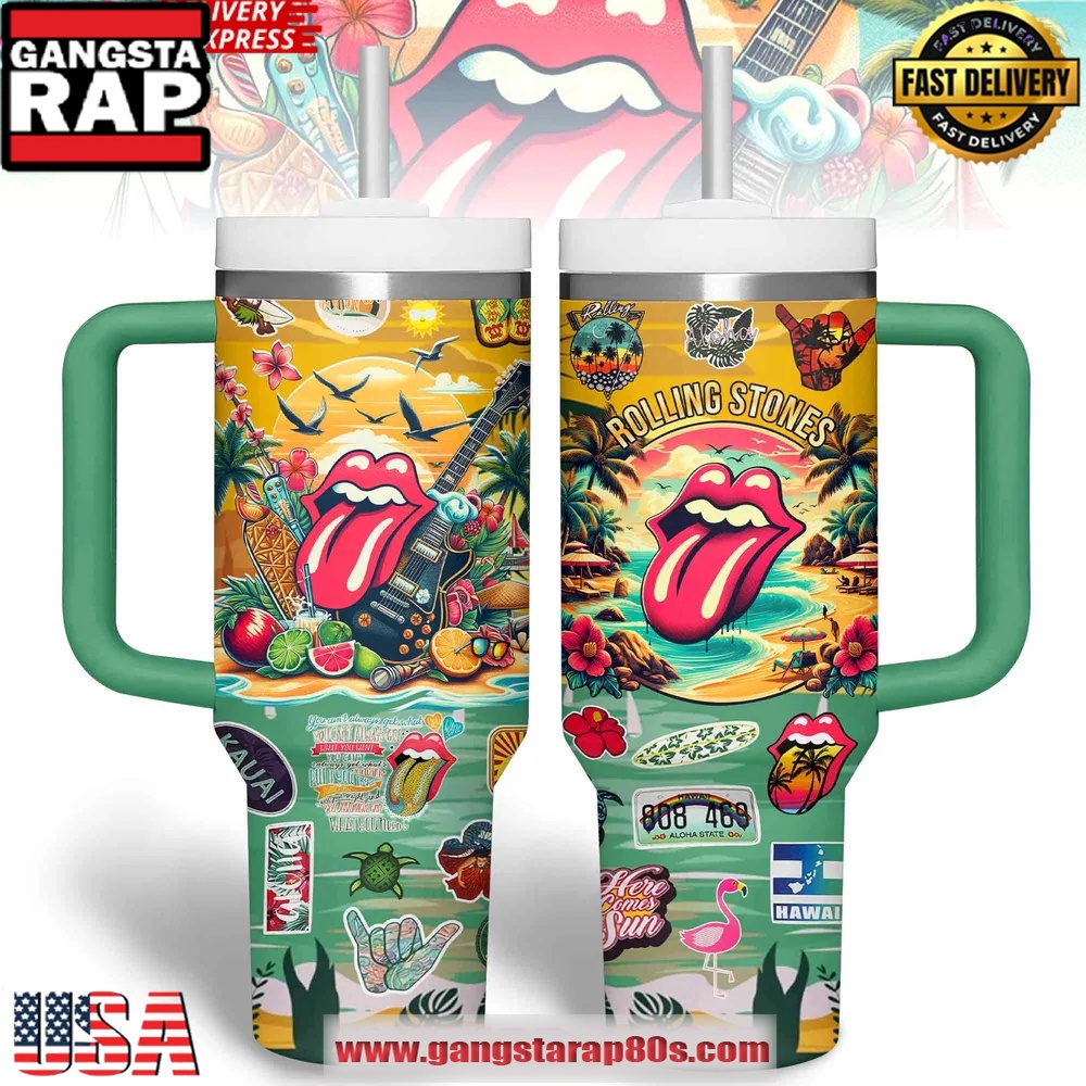 Rolling Stones Hawaiian Sunset Stanley Tumbler 40oz Rolling Stones Hawaiian Sunset Stanley Tumbler 40oz