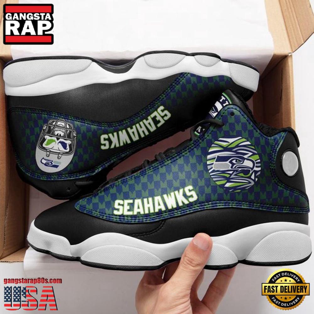 Seattle Seahawks Skull NFL Air Jordan 13 Shoes