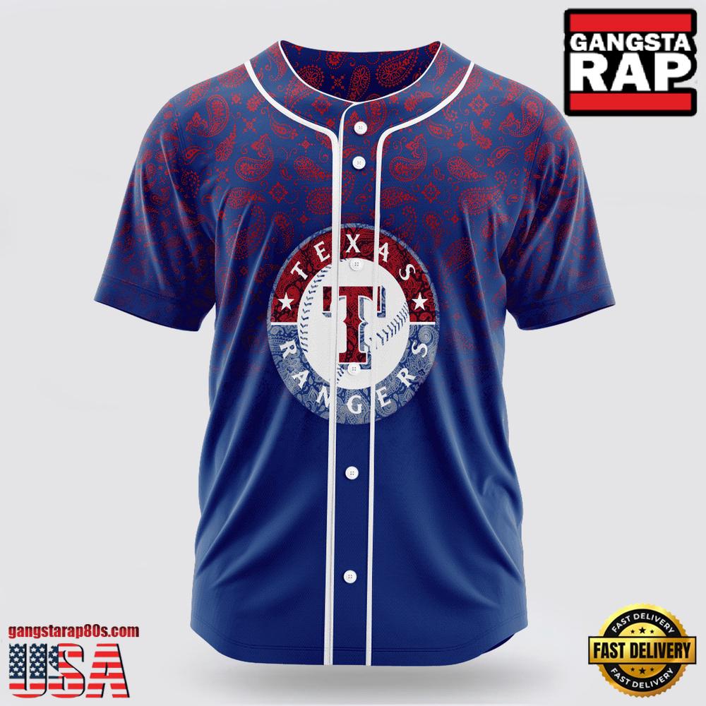 Texas Rangers Paisley Pattern MLB Baseball Jersey