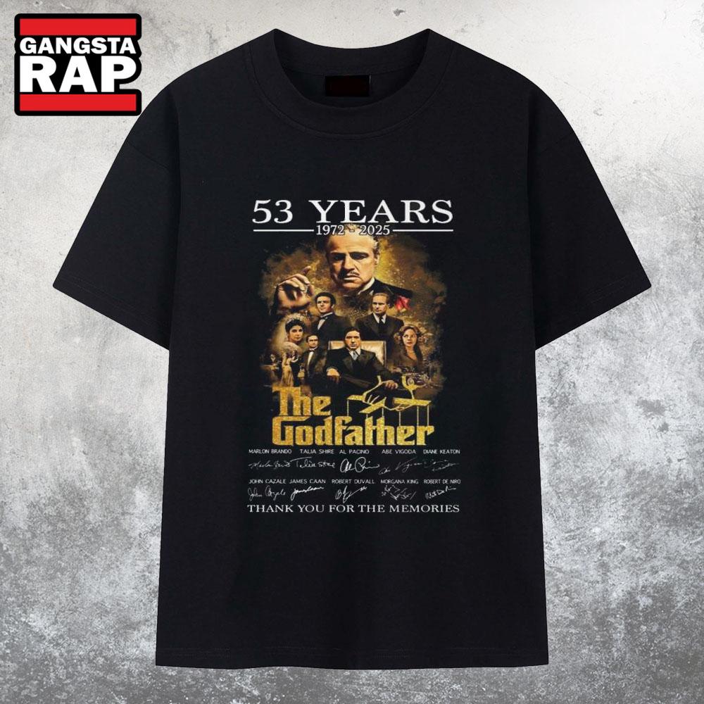 53 Years 1972-2025 The Godfather Signature Thank You For The Memories T Shirt 53 Years 1972-2025 The Godfather Signature Thank You For The Memories T Shirt