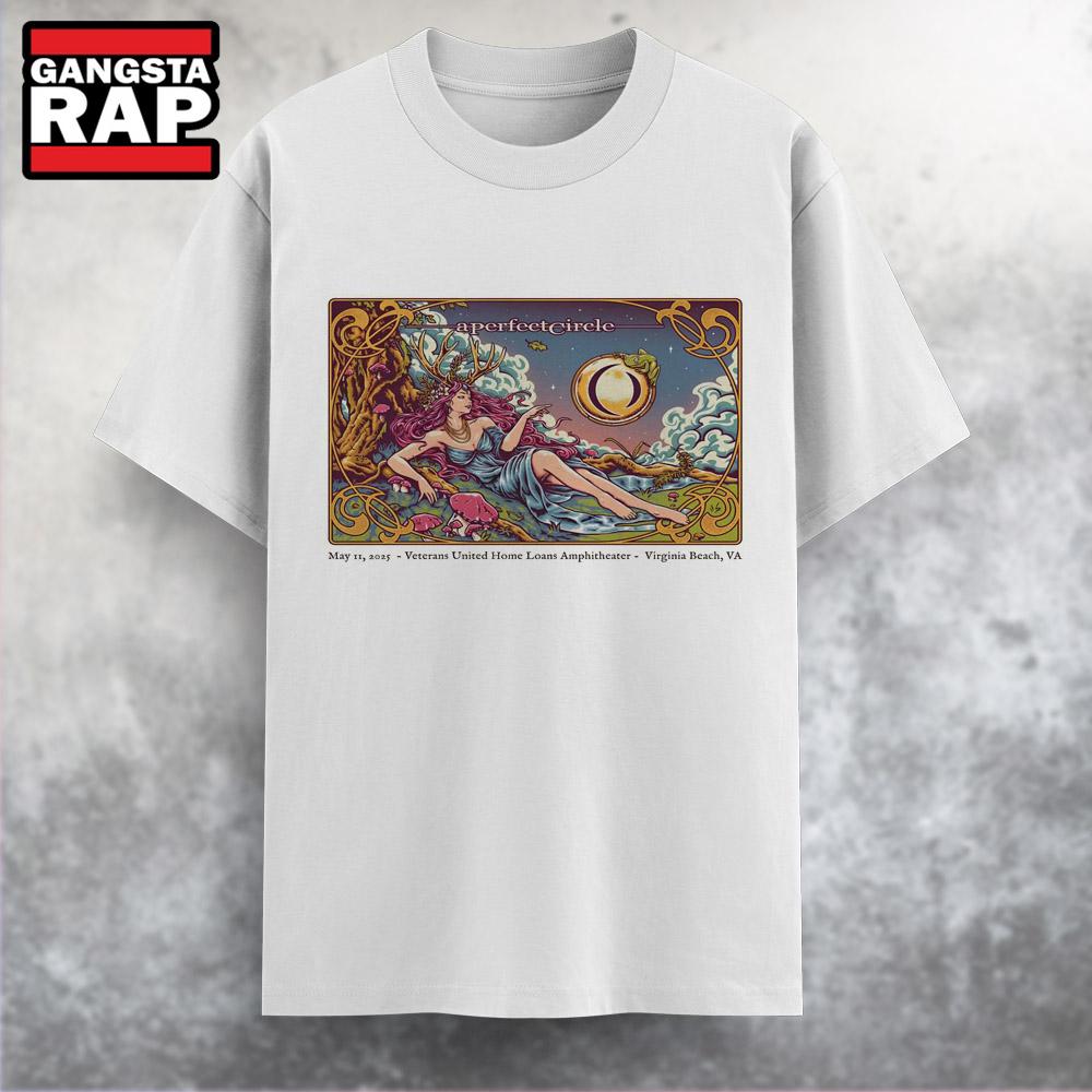 A Perfect Circle Veterans United Home Loans Amphitheater Virginia Beach, VA May 11 2025 Tour T Shirt