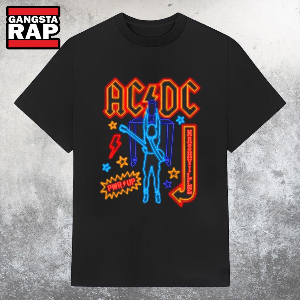 ACDC Nashville PWR UP Tour 2025 T Shirt ACDC Nashville PWR UP Tour 2025 T Shirt