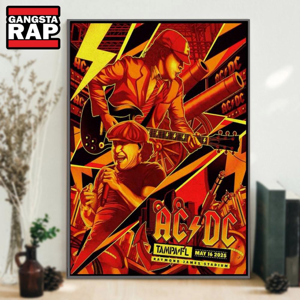 ACDC Raymond James Stadium, Tampa, FL May 16 2025 Show Poster Canvas Art