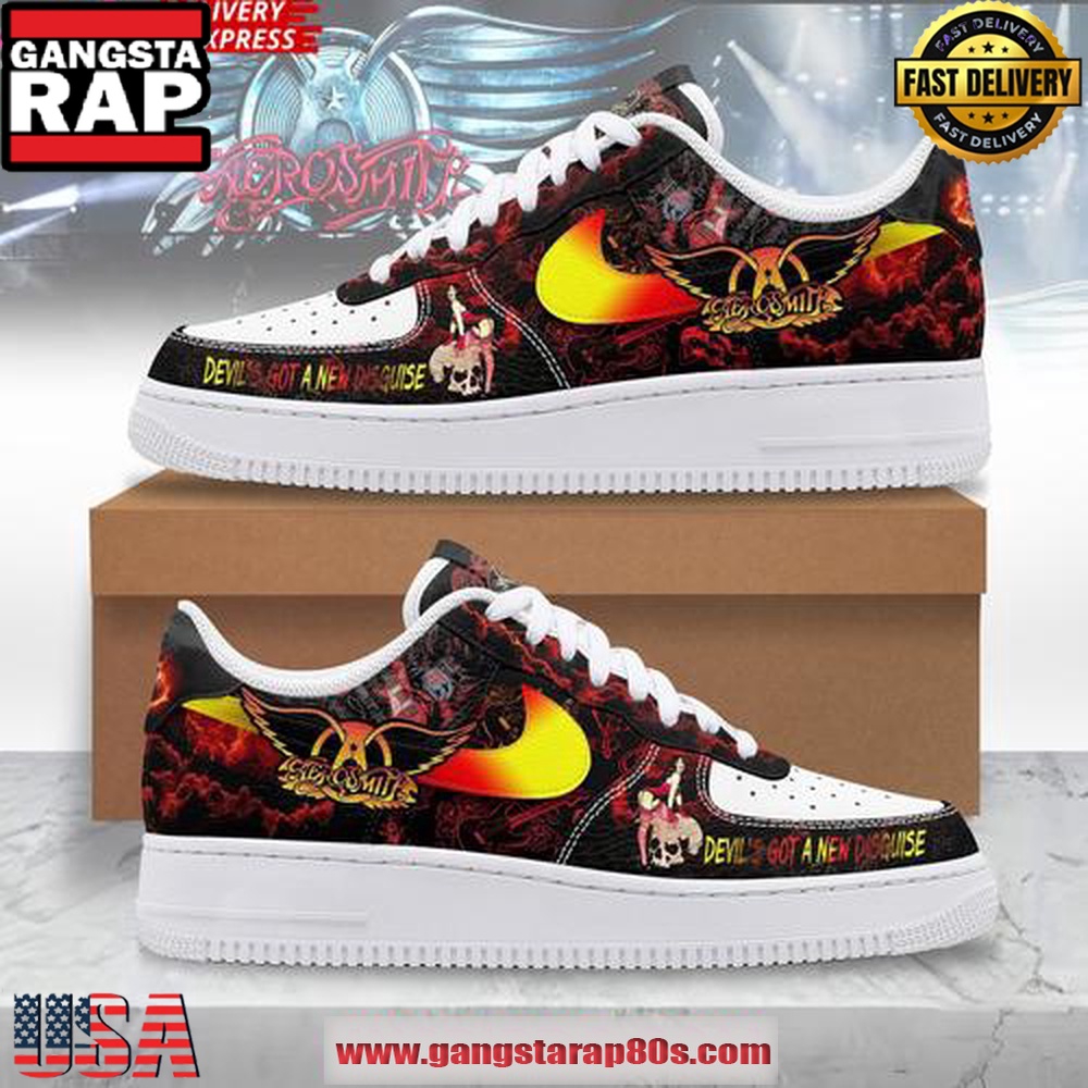 Aerosmith Devil’s Got A New Disguise Limited Edition Air Force 1 Sneakers Shoes