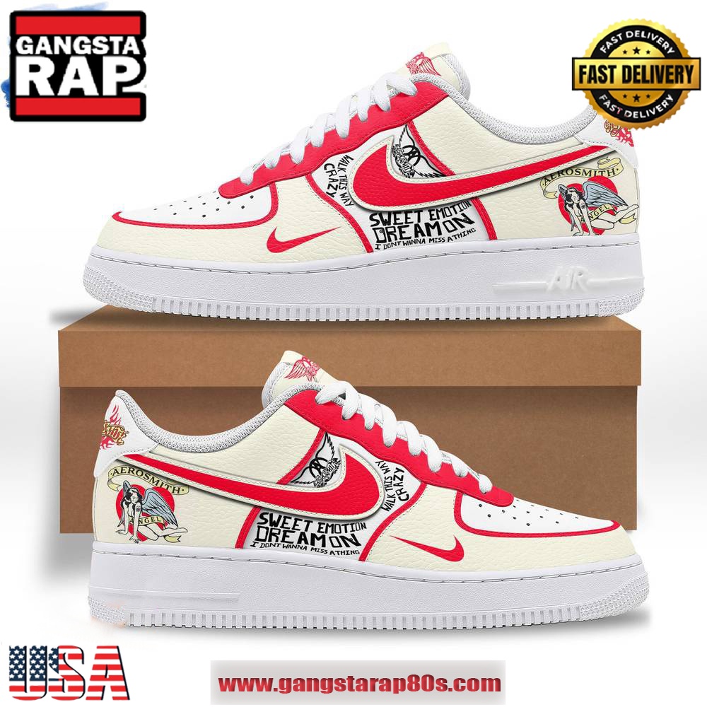 Aerosmith Sweet Emotion Limited Edition Air Force 1 Running Sneakers Shoes Aerosmith Sweet Emotion Limited Edition Air Force 1 Running Sneakers Shoes