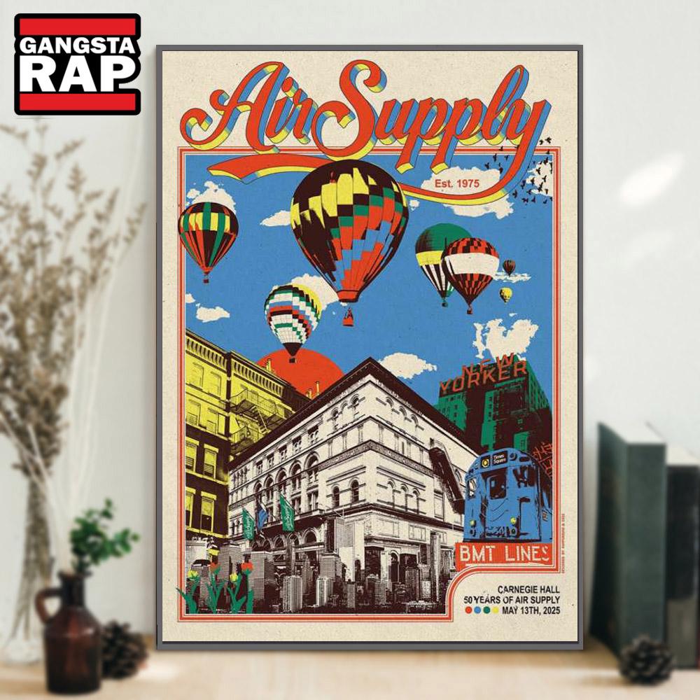 Air Supply Carnegie Hall, New York, NY May 13 2025 Tour Poster Canvas Art